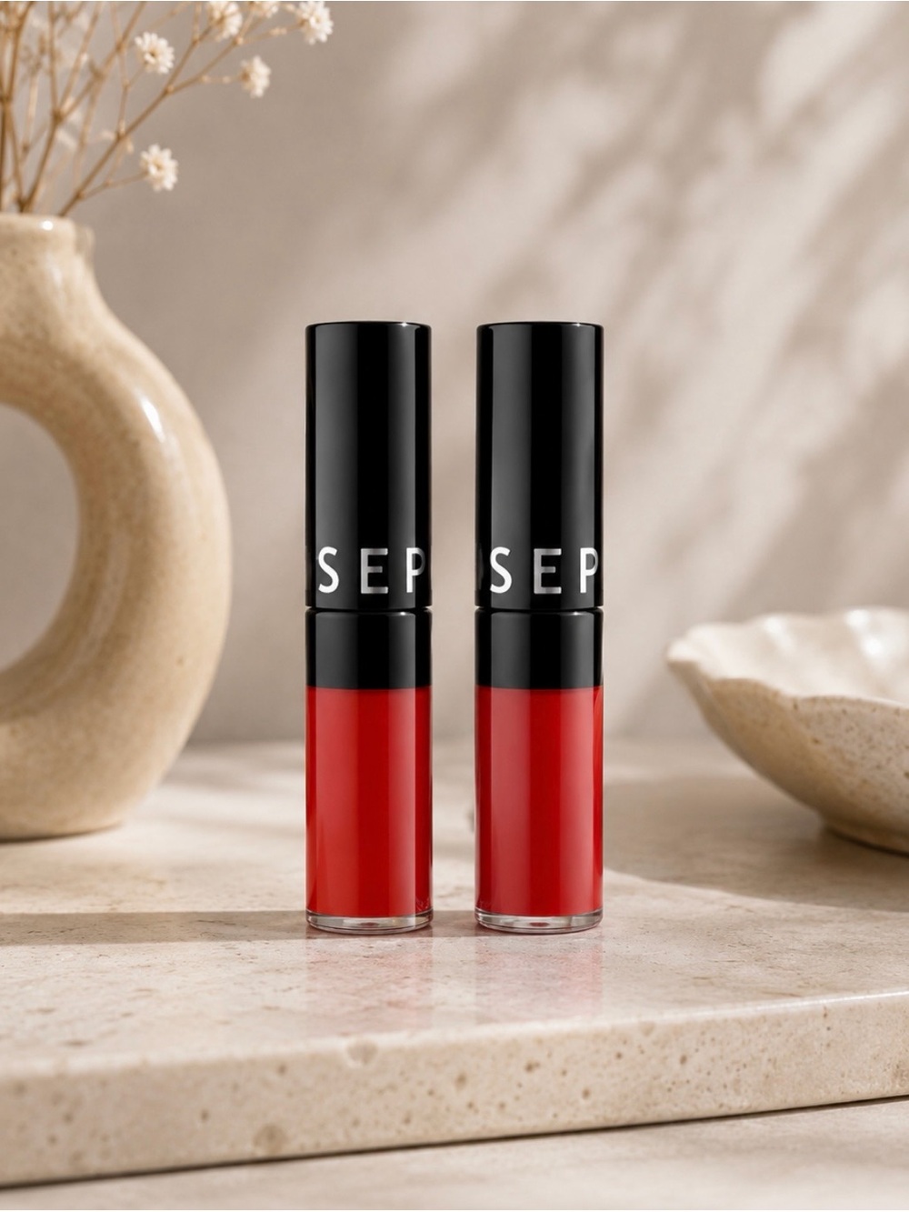Sephora 
Cream Lip Stain Samples - Always Red